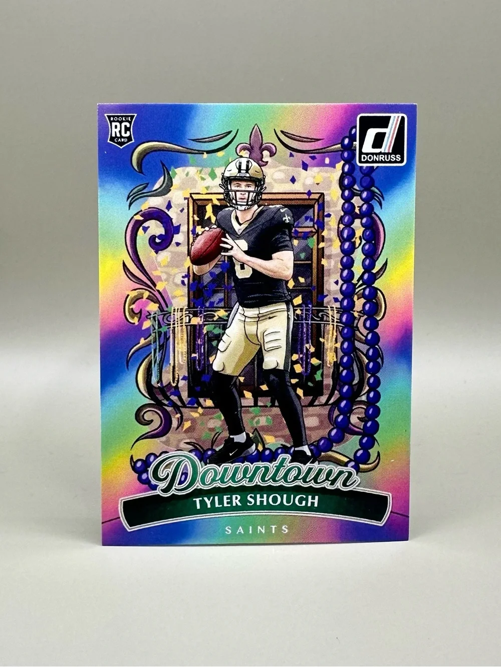 Tyler Shough 2025 Panini Downtown Rookie #19 Novelty Football Card. Saints.